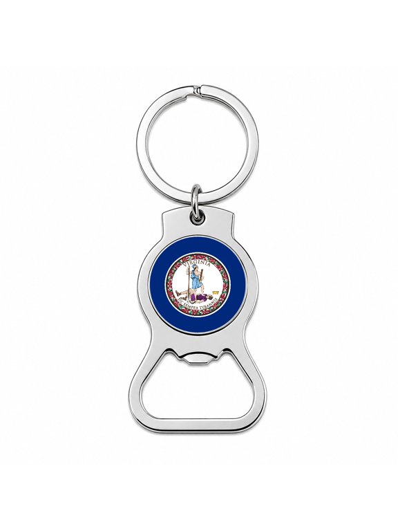 Virginia VA State Flag Portable Bottle Opener Metal Keychain
