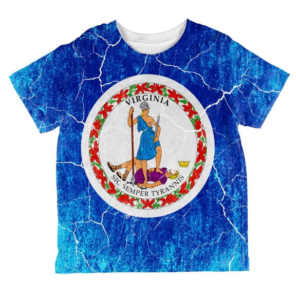 Virginia Vintage Distressed State Flag All Over Toddler T Shirt Multi 6T