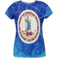 thumbnail image 1 of Virginia Vintage Distressed State Flag All Over Womens T Shirt Multi MD, 1 of 2