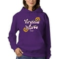 thumbnail image 1 of Virginia Waves Hippie Flowers Hoodie Women -Image by Shutterstock, Female Small, 1 of 4