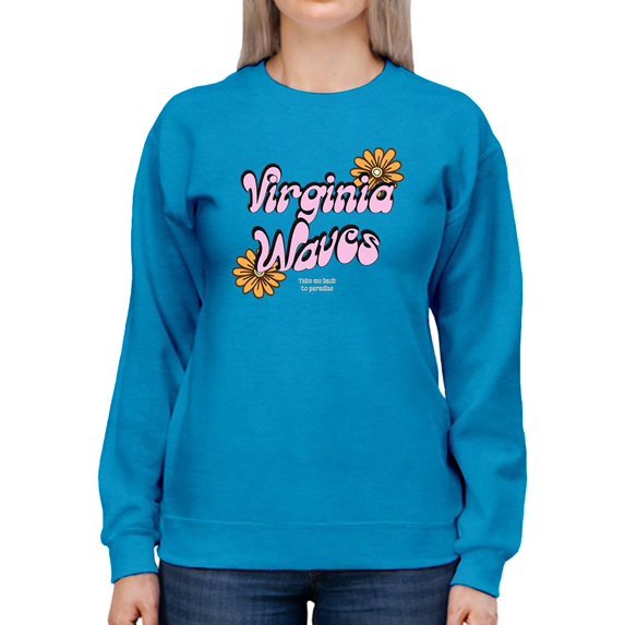 Virginia Waves Hippie Flowers Sweatshirt Women -Image by Shutterstock, Female XX-Large