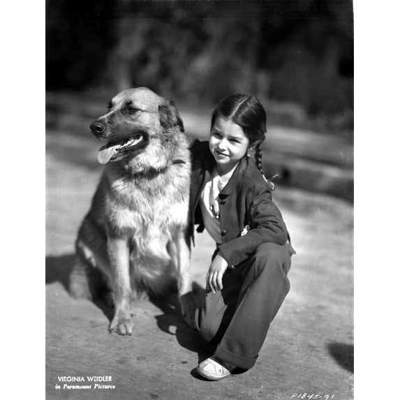 Virginia Weidler Kneeling with Dog Photo Print (8 x 10)
