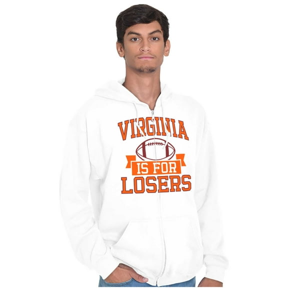 Virginia for Losers Funny Rivalry Unisex Fleece Graphic Zip Up Hoodie Brisco Brands 5X
