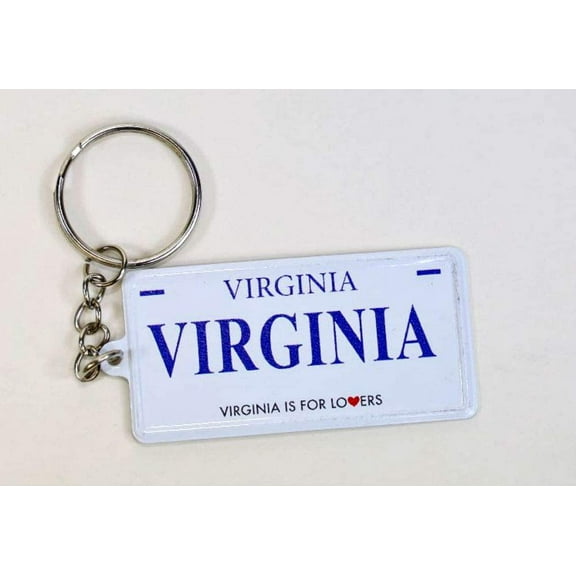 Virginia license plate aluminum ultra-slim rectangular souvenir keychain