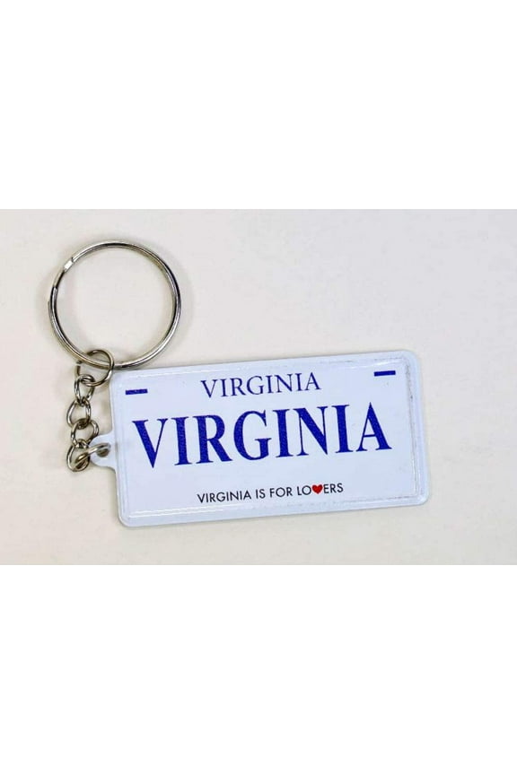 Virginia license plate aluminum ultra-slim rectangular souvenir keychain