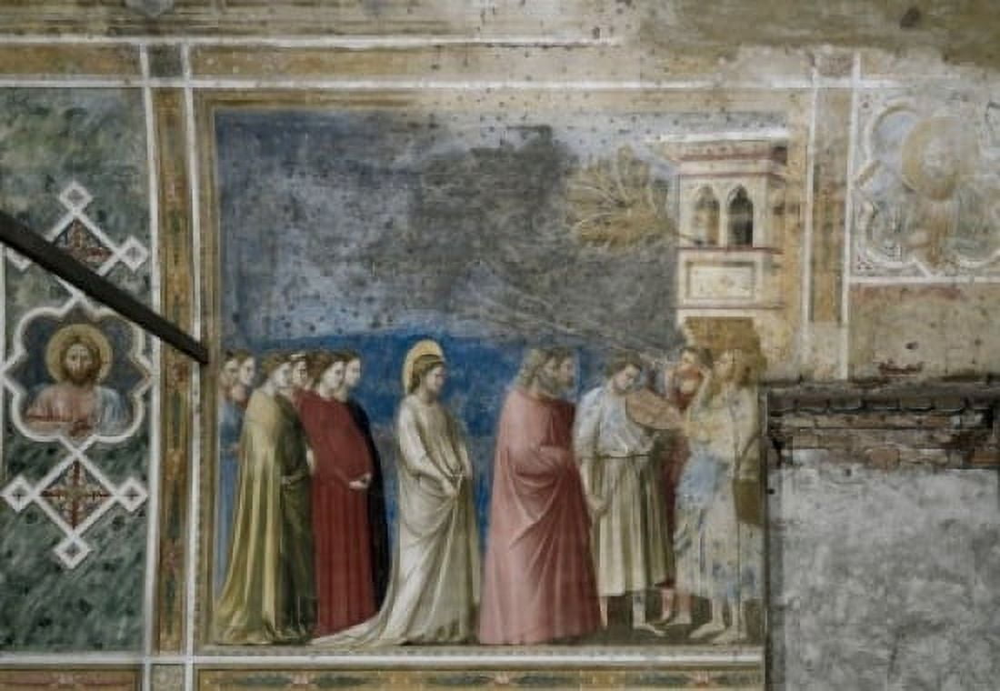 The Virgins Wedding Procession Giotto di Bondone (1266-1337 Florentine) Arena Chapel Cappella Degli Scrovegni Padua Italy Canvas Art - Giotto di Bondone (24 x 36)