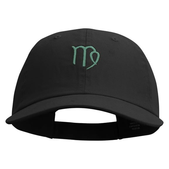 Virgo Astrology Embroidered Low Profile Dyed Cotton Twill Cap - Black OSFM
