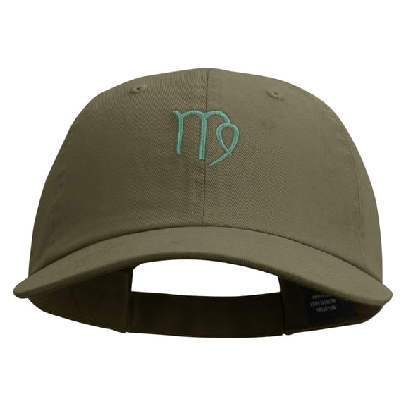 Virgo Astrology Embroidered Low Profile Dyed Cotton Twill Cap - Khaki OSFM