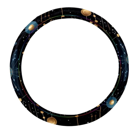 Virgo Constellation 14.5 Inch Printing PVC Leather Car Wheel Cover Steering Wheel Cover Auto Accessories