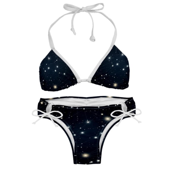 Virgo Constellation Adjustable Strap Bikini Set with Detachable Sponge, Two-Pack - Ideal for Beach and Pool Parties