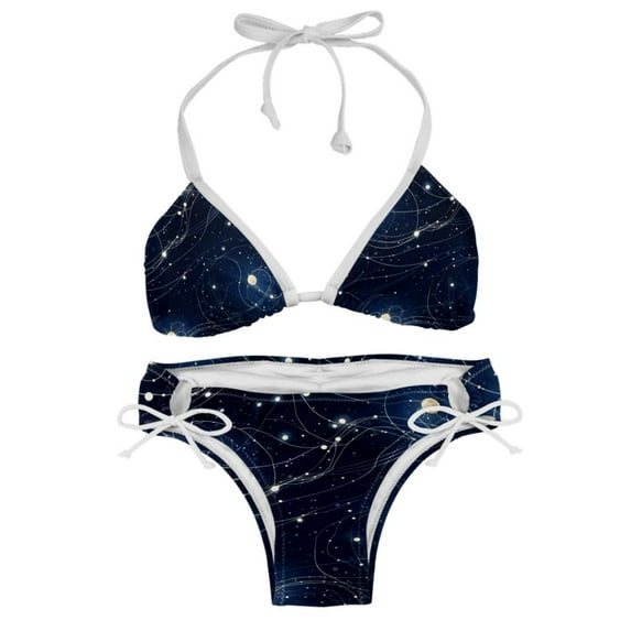 Virgo Constellation Adjustable Strap Detachable Sponge Bikini Set - Two-Pack, for Beach and Pool Parties