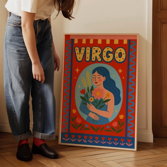Virgo Constellation Art Print Zodiac Star Sign, Poster Only