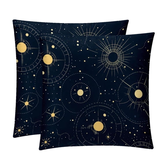 Virgo Constellation Deluxe Velvet Throw Pillow Covers Inserts - Set of 2 Chair Pillow Covers, Decorative Pillows - Available in 16x16, 18x18, and 20x21 Inches with Unique Patterns for Any Occasion