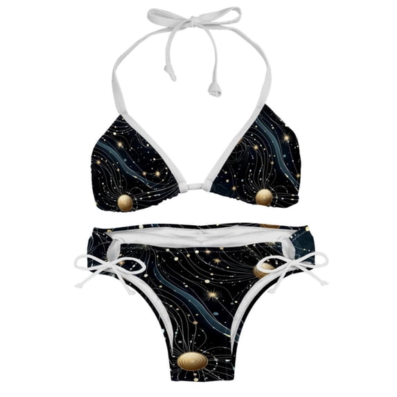 Virgo Constellation Detachable Sponge Adjustable Strap Bikini Set Two-Pack Swimsuits for All Occasions