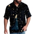 thumbnail image 1 of Virgo Constellation Men's Printed Casual Button Down Short Sleeve Beach Shirts, 1 of 6