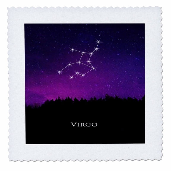 3dRose, Virgo Constellation Night Sky Astrology Symbol Zodiac Horoscope Sign, 10x10 inch quilt square