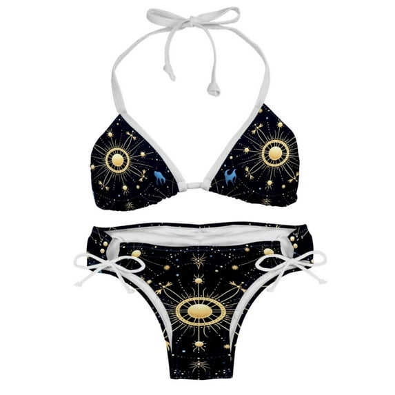 Virgo Constellation Swim Suit Women Bikini Set, Detachable Sponge, Adjustable Strap, Two-Pack - Beach, Pool, Vacation
