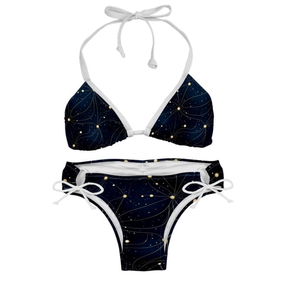 Virgo Constellation Swimsuit Women Bikini Sets, Detachable Sponge Adjustable Strap Swim Suits, Two-Pack- Beachwear Pool Party Summer Vacation