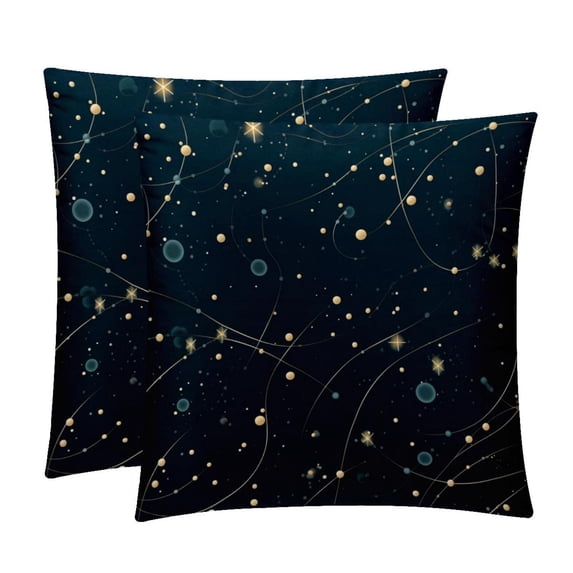 Virgo Constellation Velvet Throw Pillow Covers Set of 2 - Sizes 16x16, 18x18, 20x20 Inches - Decorative Pillows with Unique Patterns for Various Occasions - Throw Pillow Inserts Included