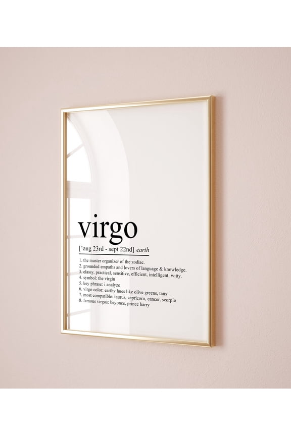 Virgo Definition Poster Dictionary Art Poster Virgo Poster,Virgo Gift Zodiac Gifts Virgo Birthday Gift Astrology Gifts Zodiac Sign Home Decor, 8x12 UNFRAMED