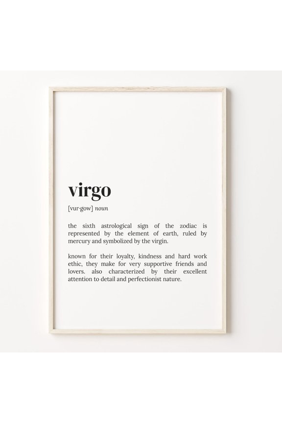 Virgo Definition Zodiac Sign Poster Unframed Paper Print
