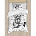 thumbnail image 1 of Virgo Duvet Cover Set Twin Size, Black and White Zodiac Sign Horoscope Greek Culture Inspired Elements Mythological, Decorative 2 Piece Bedding Set with 1 Pillow Sham, Black White, by Ambesonne, 1 of 3