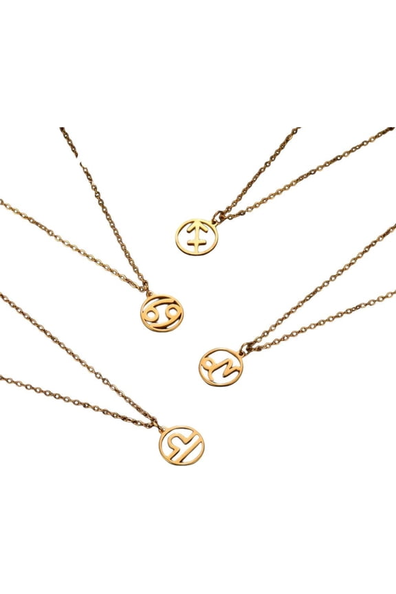 Virgo Libra Zodiac Necklace Surgical Stainless Steel Constellation Pendant Choker Chain Necklace For Women Jewelry DANS02126[d159]