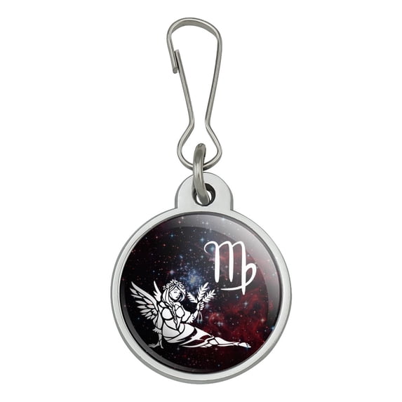 Virgo Maiden Zodiac Sign Horoscope in Space Jacket Handbag Purse Luggage Backpack Zipper Pull Charm