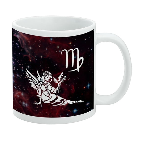Virgo Maiden Zodiac Sign Horoscope in Space White Mug