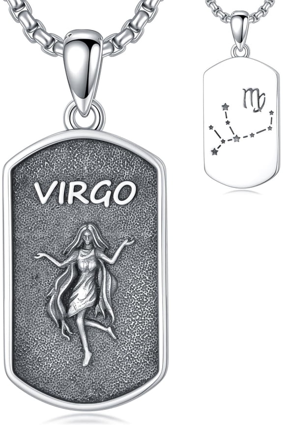 Virgo Necklace 925 Sterling Silver Virgo Zodiac Sign Constellation Necklace Astrology Jewelry Virgos Birthday Gifts for Men Women Unisex