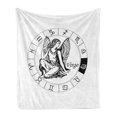 thumbnail image 1 of Virgo Soft Flannel Fleece Blanket, Black and White Zodiac Sign Horoscope Greek Culture Inspired Elements Mythological, Cozy Plush for Indoor and Outdoor Use, 50" x 70", Black White, by Ambesonne, 1 of 5