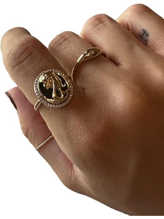 Virgo Sun Sign Ring, Zodiac Sign Ring, Black Enamel Ring, Natural Cubic Zircon Ring, CZ Gemstone Ring, Womens Ring, Genuine Birthmonth Ring, Unisex Ring, 925 Sterling Silver, Christmas, Birthday