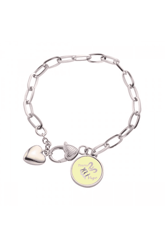 Virgo Taurus Constellation Heart Chain Bracelet Jewelry Charm Fashion