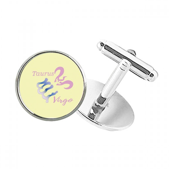 Virgo Taurus Constellation Round Button Cuff Clip Stud Cufflinks