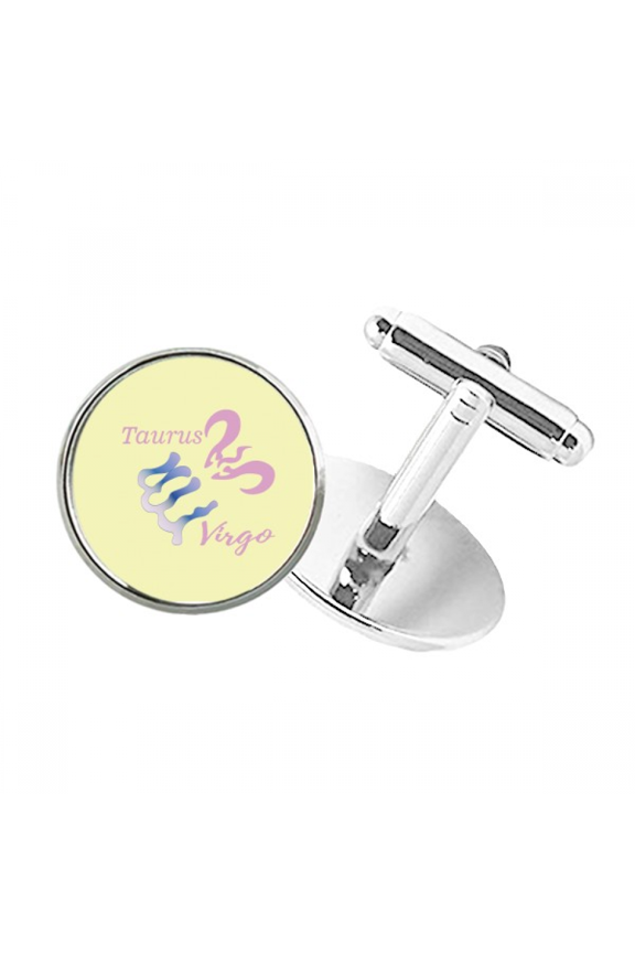 Virgo Taurus Constellation Round Button Cuff Clip Stud Cufflinks