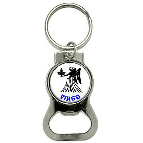 Virgo The Maiden Zodiac Horoscope Bottle Cap Opener Keychain Ring
