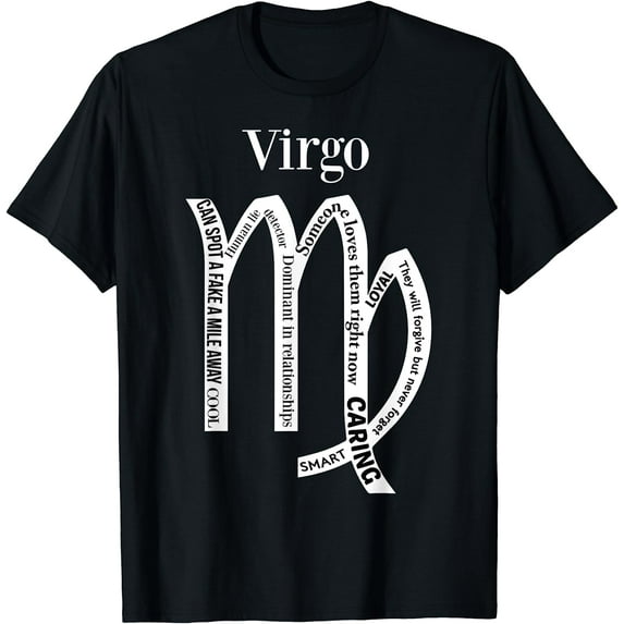 Virgo Traits Astrology Zodiac Sign Horoscope T Shirt Black 4X-Large