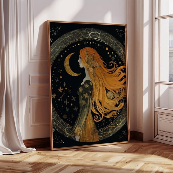 Virgo Zodiac Astrology Art August September Birthday, Unframed Paper Print