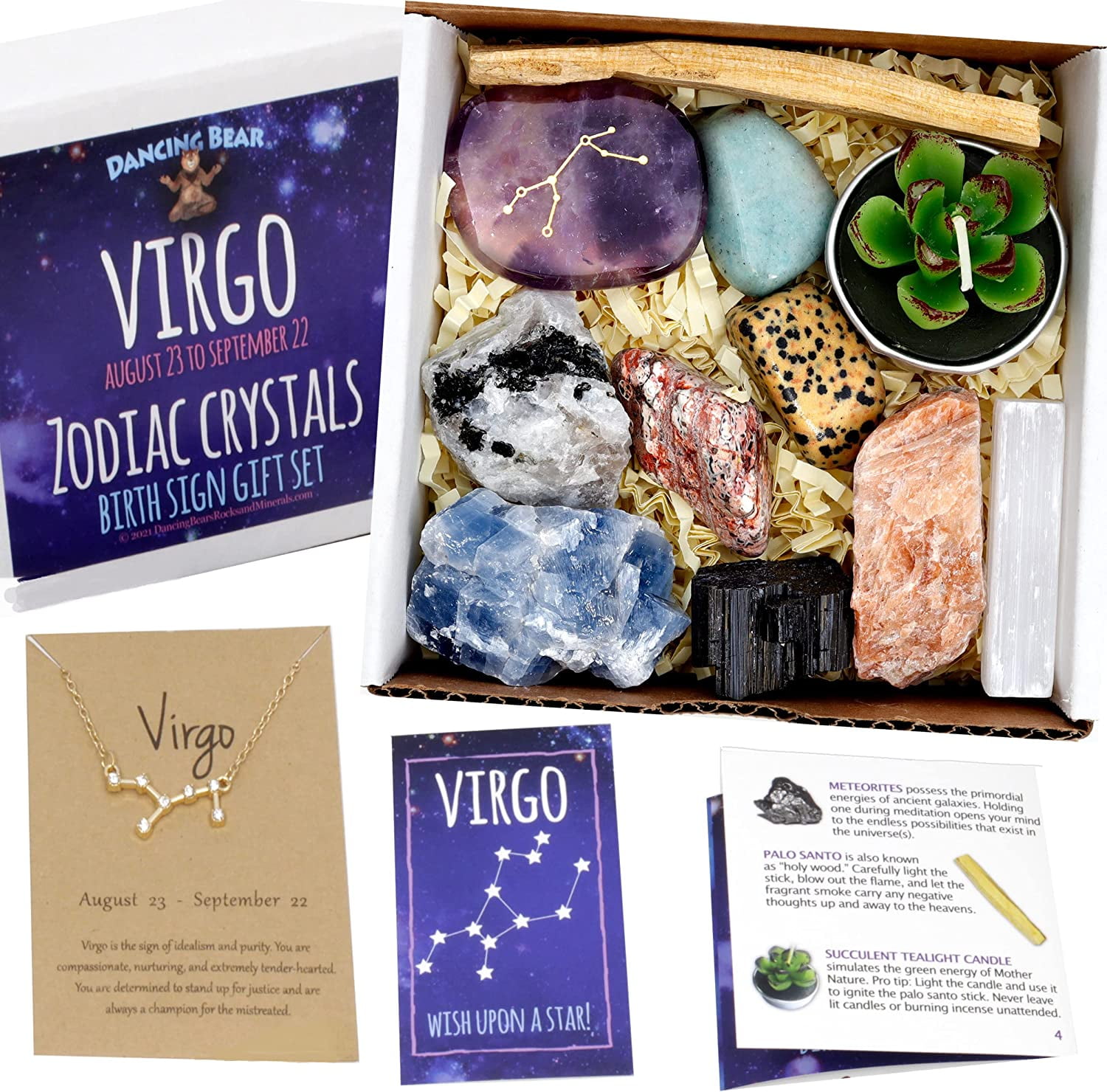 Virgo crystal necklace deals