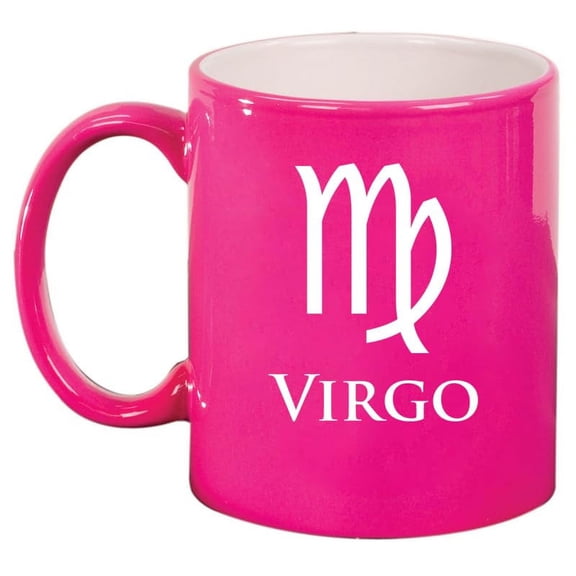 Virgo Zodiac Horoscope Ceramic Coffee Mug Tea Cup Gift (11oz Hot Pink)