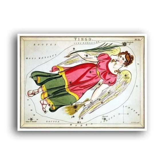 Virgo Zodiac Poster Constellation Map Art Horoscope Print Astrology Decor (As22) Home Decor Vintage Art Print Cute Birthday Gift Wall Art