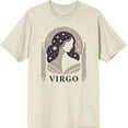 thumbnail image 1 of Virgo Zodiac Sign Adult Natural Crew Neck Short Sleeve Tee-Large, 1 of 4