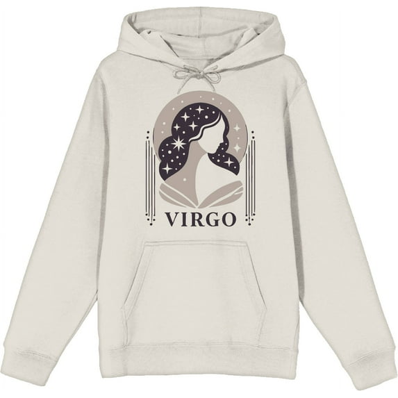 Virgo Zodiac Sign Adult Sand Long Sleeve Hoodie-Medium