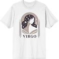 thumbnail image 1 of Virgo Zodiac Sign Adult White Crew Neck Short Sleeve Tee-Large, 1 of 4