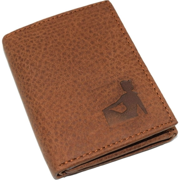 Virgo Zodiac Sign Logo Men's RFID Protected Genuine Leather Bifold Trifold Wallet Trifold