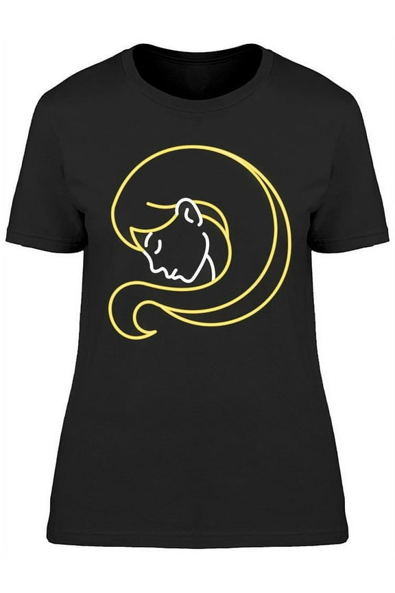 Virgo Zodiac Sign Neon Design T-Shirt Women -Image by Shutterstock, Female x-Large