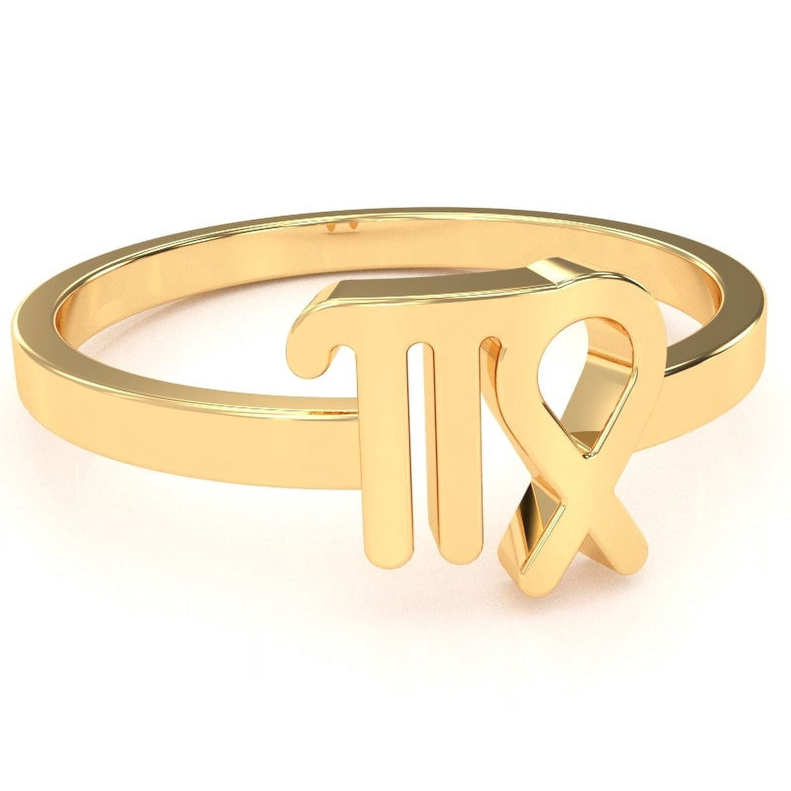 Zodic Sign Rings Virgo Zodiac Sign Ring In Solid 14k Yellow Gold - Walmart.com