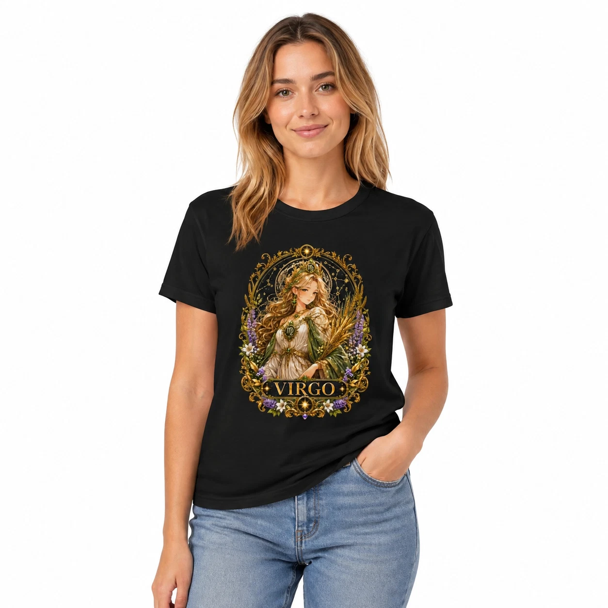Virgo Zodiac T-Shirt Celestial