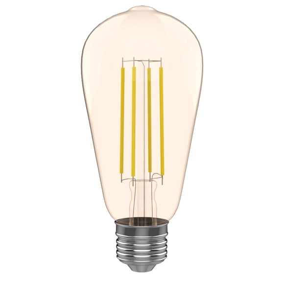 Viribright ST19 LED Bulb, Filament, Edison, Dimmable, Amber, Warm White 2200K