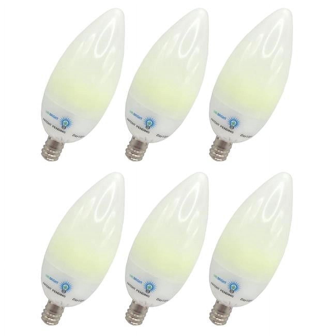 Viribright 74557-6 3.2W 6000K 22W Equivalent E12 LED Chandelier Daylight Bulb - Pack of 6